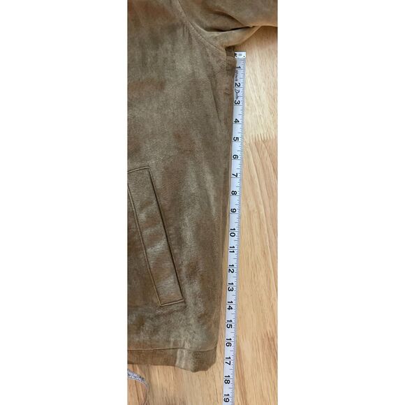 Roundtree & Yorke Men’s XLT Genuine Suede Leather Zip Jacket Tan Brown READ - Picture 13 of 16